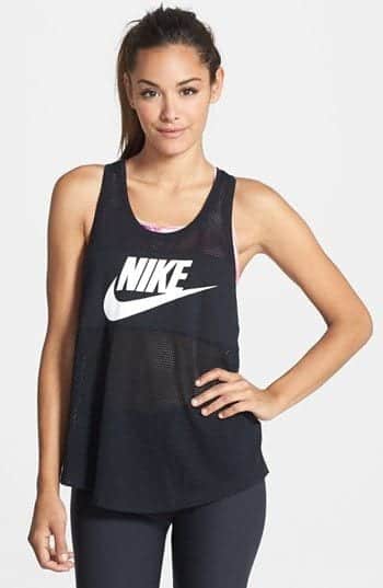 15 Cool Summer Sports Workout Outfits For Women'3D' Mesh Racerback Tank