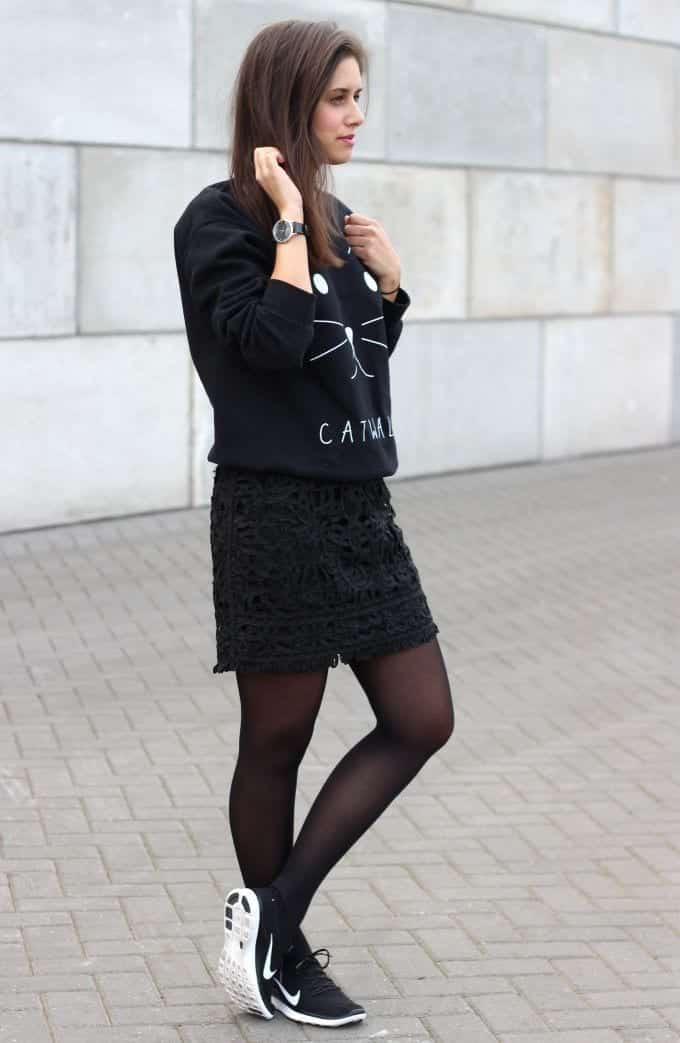 women sporty outfit with skirt