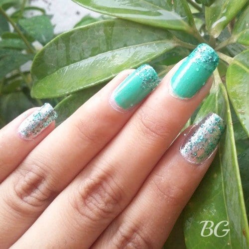 Nail Art Tutorial-5 Minutes Easy DIY Nail Art Green Sparkles