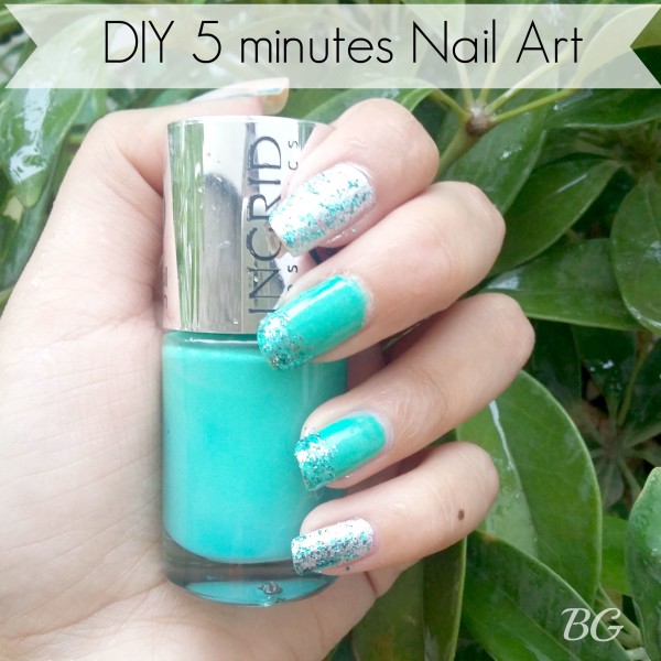 Nail Art Tutorial 5 Minutes Easy DIY Nail Art Green Sparkles