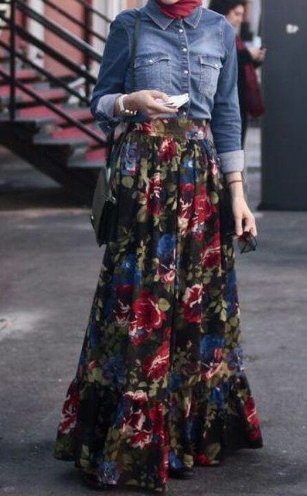 Hijab Skirt outfits-24 Modest Ways to Wear Hijab with Skirts