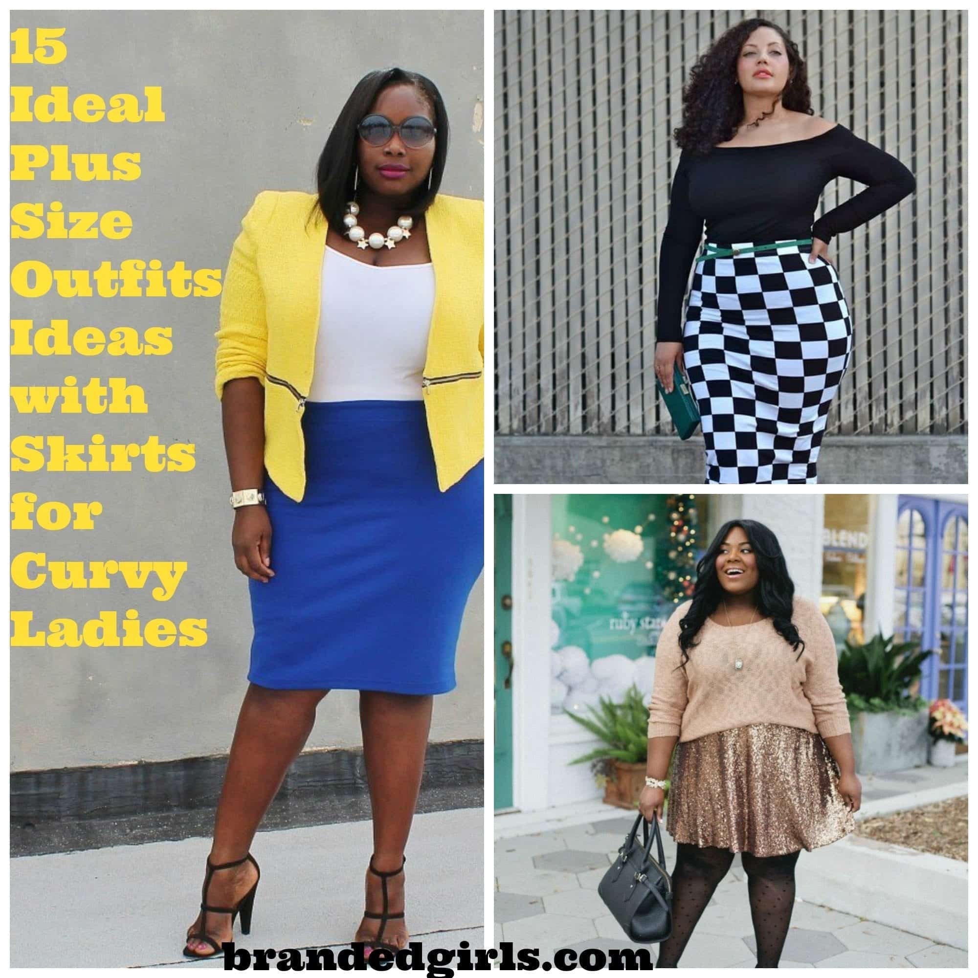 15 Ideal Plus Size Outfits Ideas with Skirts for Curvy Ladies