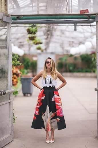 #3 - Combine The Magic of Maxi Floral Skirts and Tees