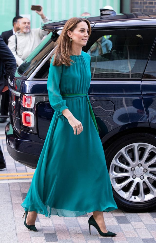 Duchess of Cambridge wearing Teal maxi dress