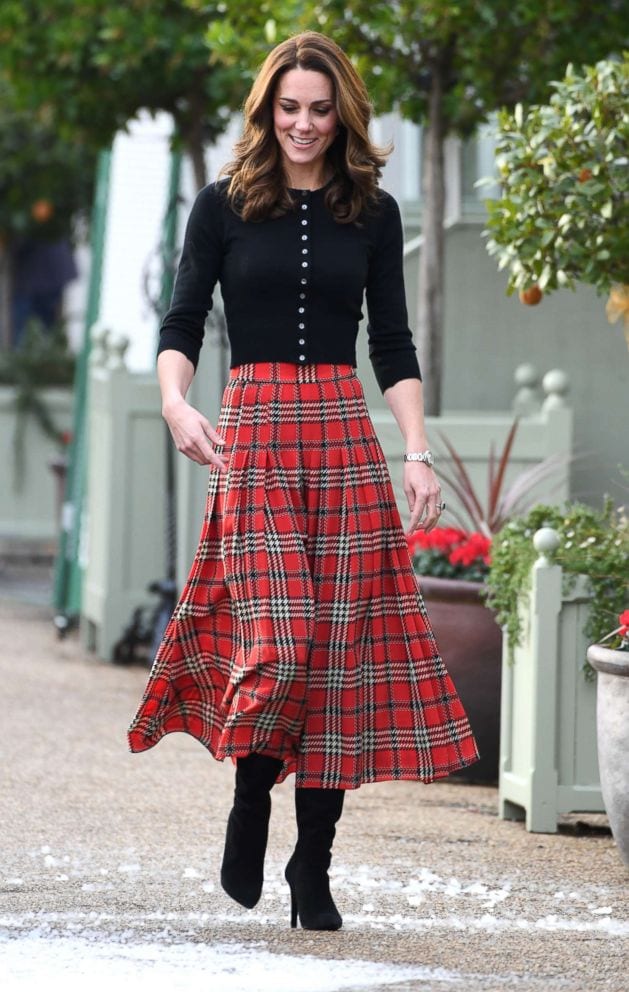 Button down top with Plaid skirt S