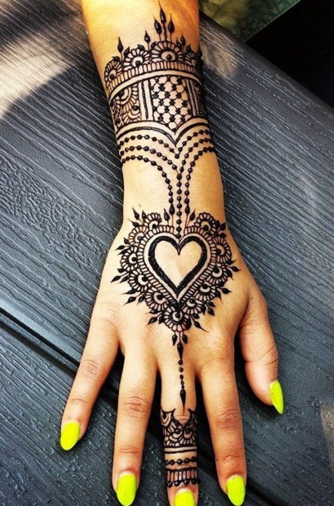 Heart Shaped Mehndi Designs 20 Simple Henna Heart Designs