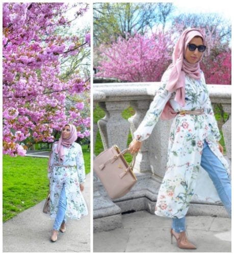 hijab with floral outfit