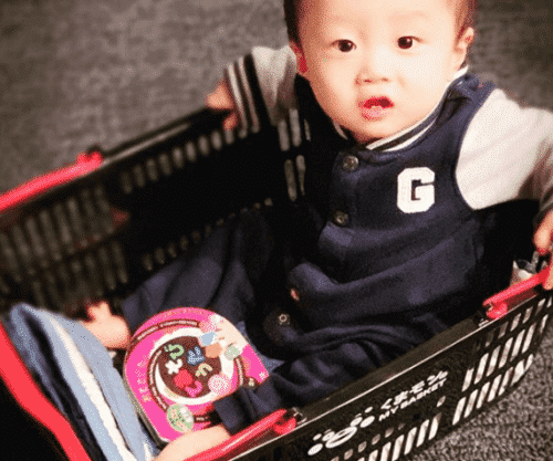 Japanese babies in a basket
