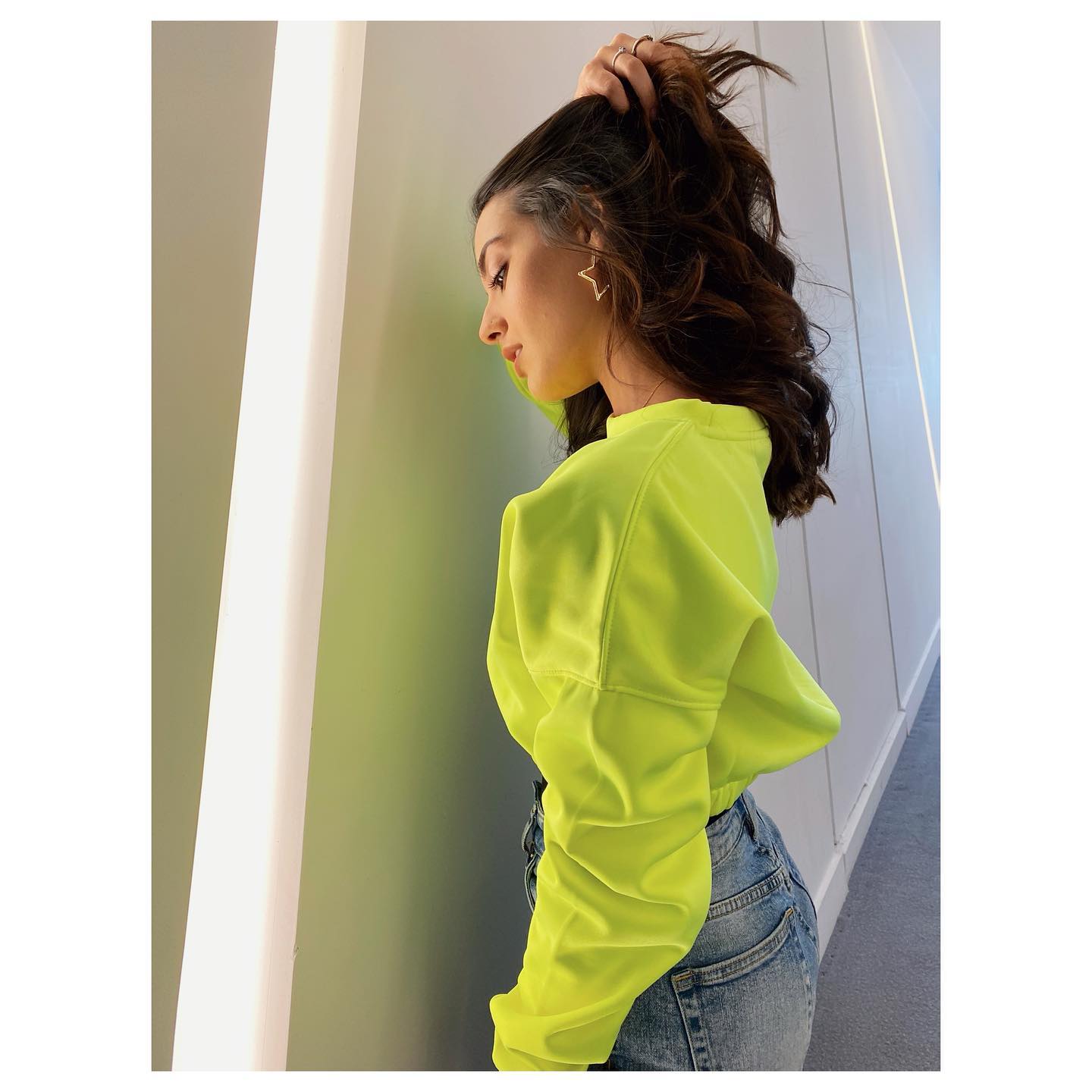 Iqra Aziz in neon outfit