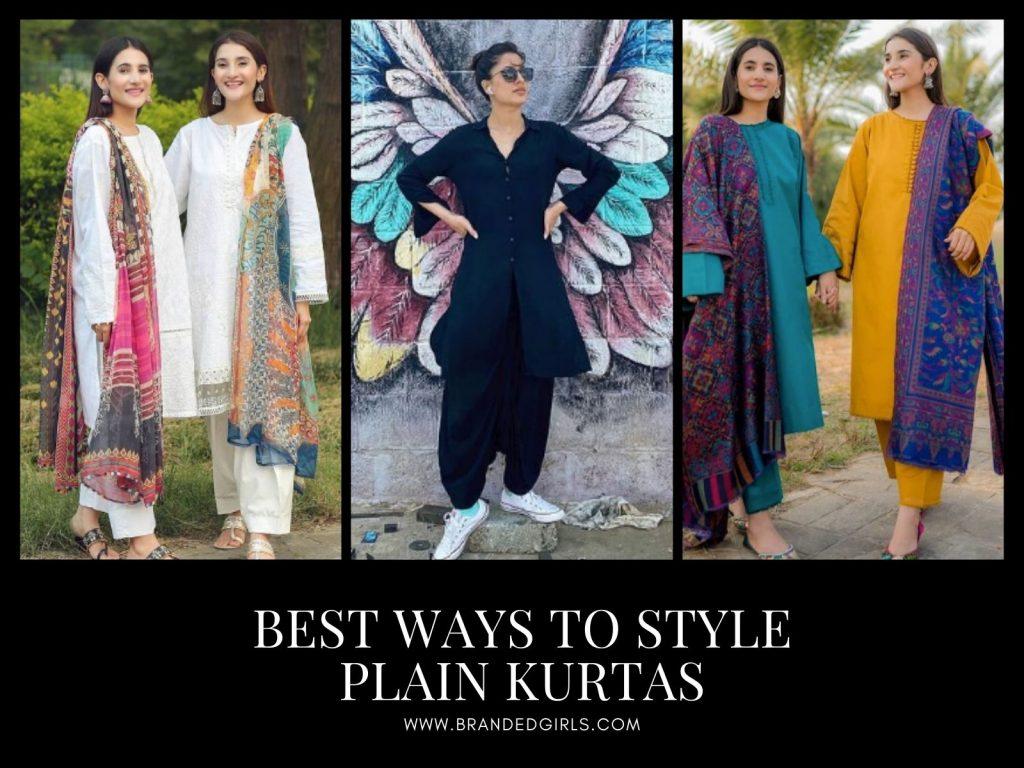 plain kurta outfits for women
