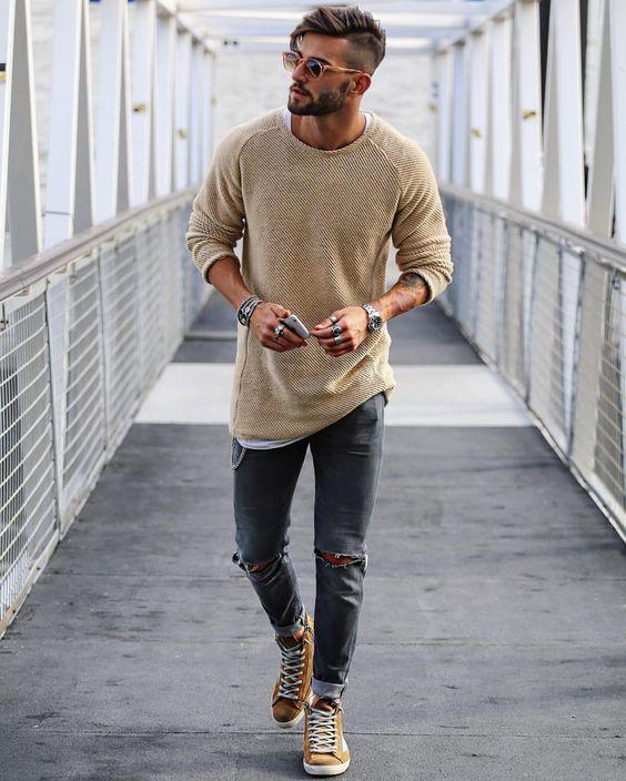 Sweater Outfits for Skinny Guys 9
