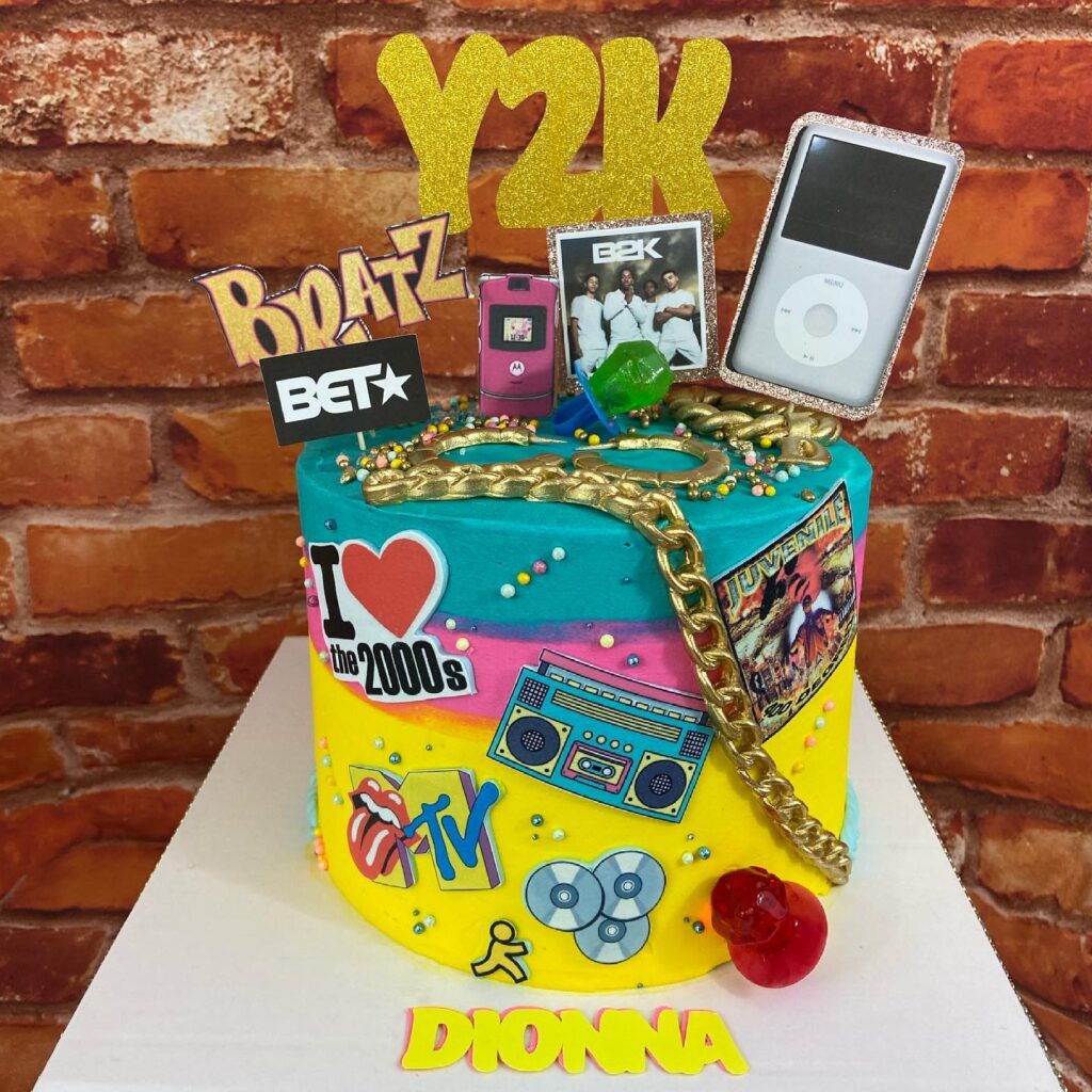 2000s themed birthday cake