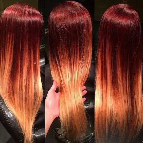 Red Orange Ombre Hair